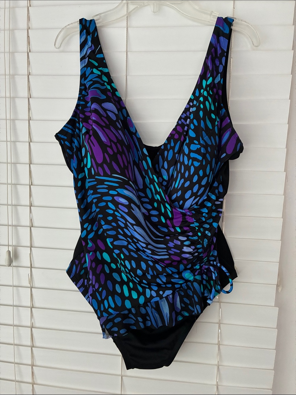 Longitude Swimsuit One Piece Blue Black SZ 12